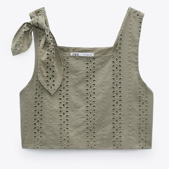 zara eyelet cropped tank - Picture 3 of 9